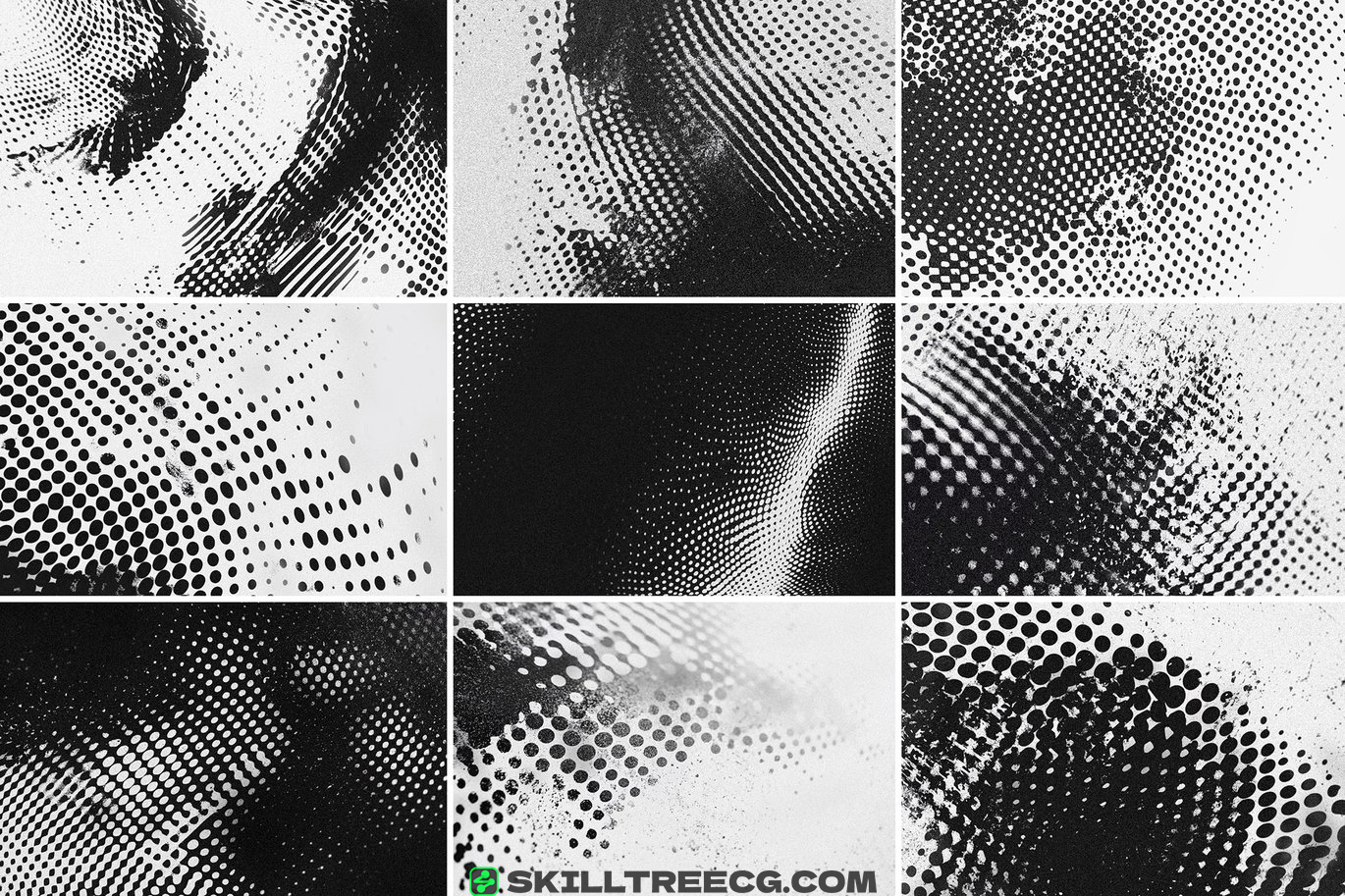 图片[2]-Halftone Grunge Backgrounds（345232）-技能树